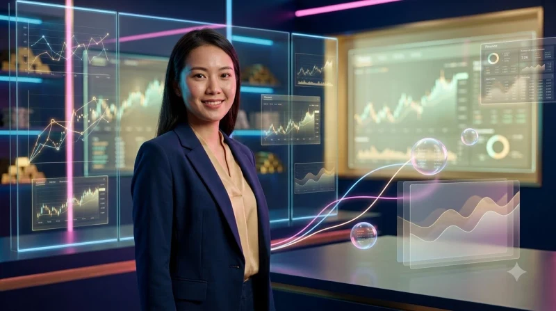 Bảng lịch sử giao dịch hologram với các trạng thái màu để dễ đọc
