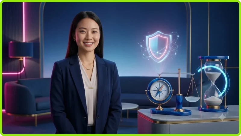 Biểu tượng lá chắn ánh sáng bảo vệ một quả cầu kỹ thuật số trên nền tối