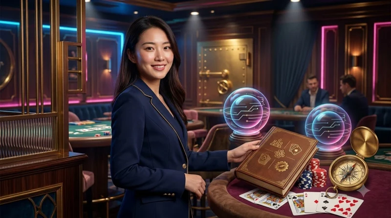Chuẩn bị chơi baccarat F8BET – đặt chip vàng trên bàn cược casino