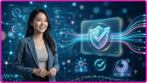Điện thoại hiển thị biểu tượng bảo mật khi cài ứng dụng nền tảng trực tuyến
