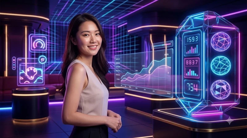 Hệ thống hologram hiển thị các loại hình xổ số khác nhau
