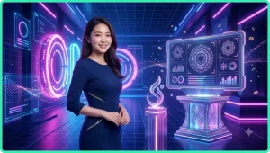 Người dùng đang theo dõi kết quả xổ số trên màn hình số hiện đại