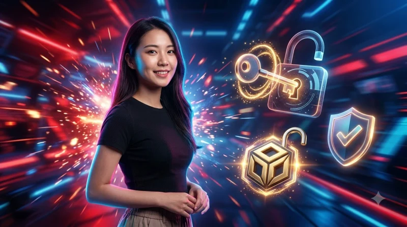 Người dùng quan sát màn hình khôi phục mật khẩu trên giao diện hologram trong không gian làm việc hiện đại